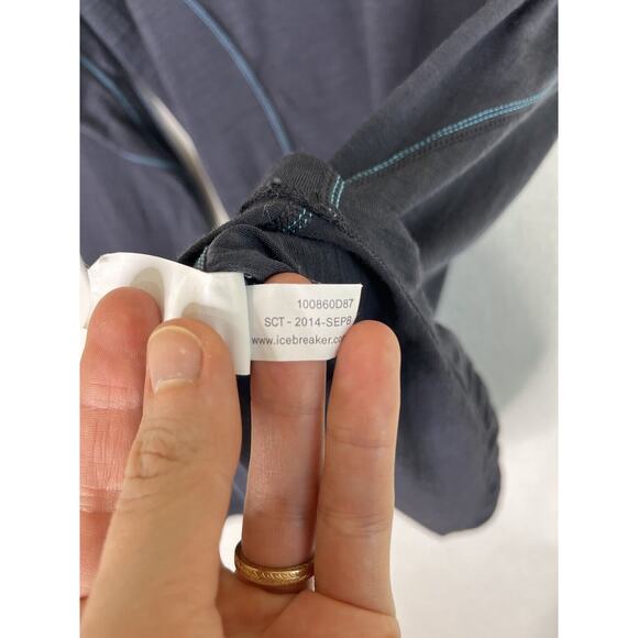 Icebreaker Womens Small 150 Merino Wool Bodyfit L/S Baselayer Shirt Navy Blue - Picture 7 of 7